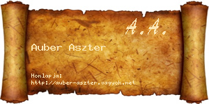 Auber Aszter névjegykártya